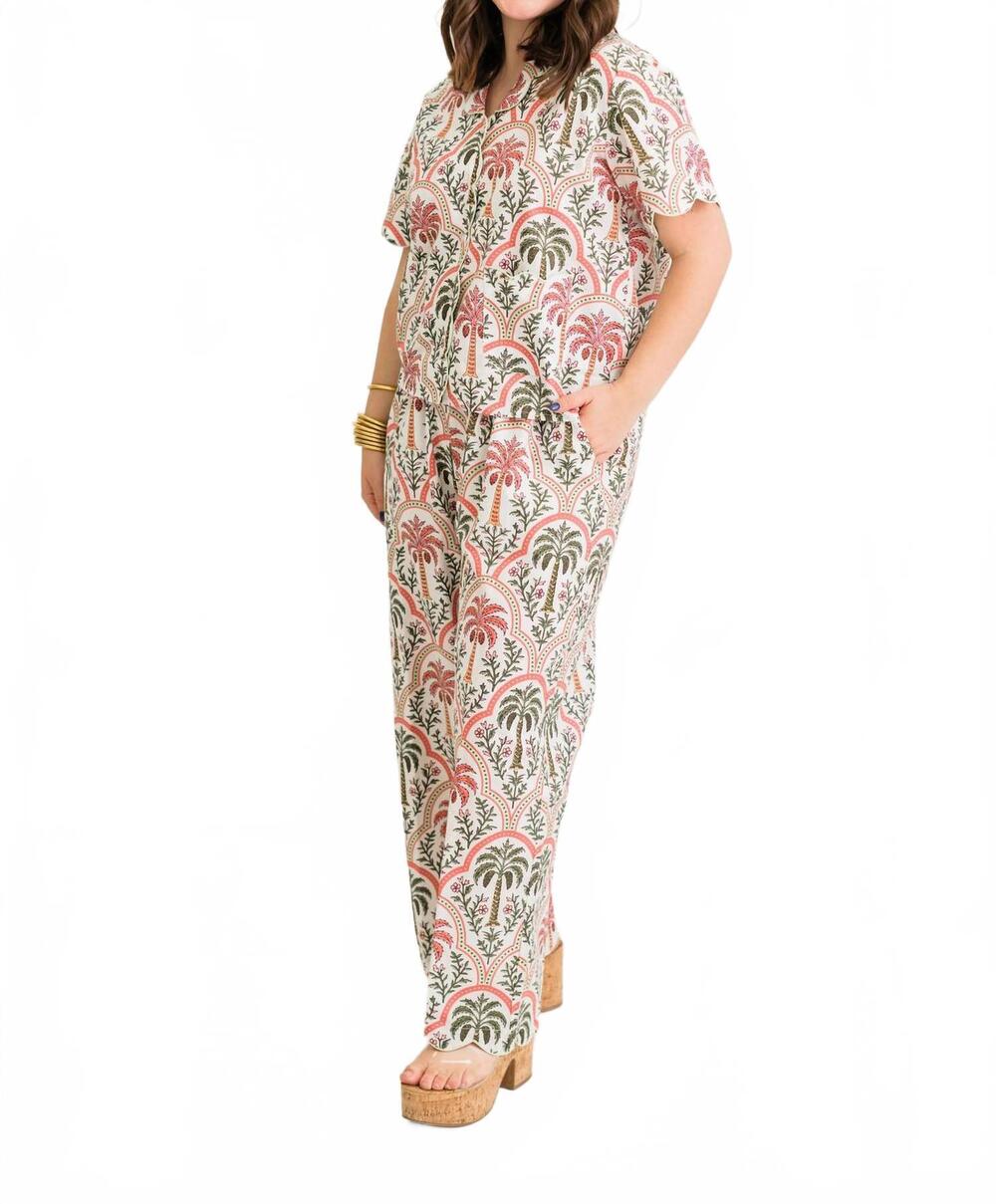 NEW HEART OF GRACE henley pajama pant set in palma rosa